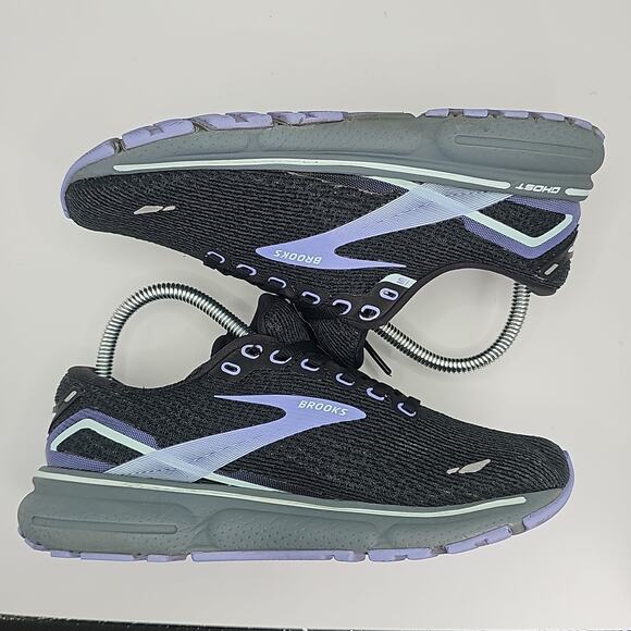 Brooks Ghost 15 Black Lilac Womens 6.5 Medium B Running Shoes 1203801B011 - Picture 5 of 12